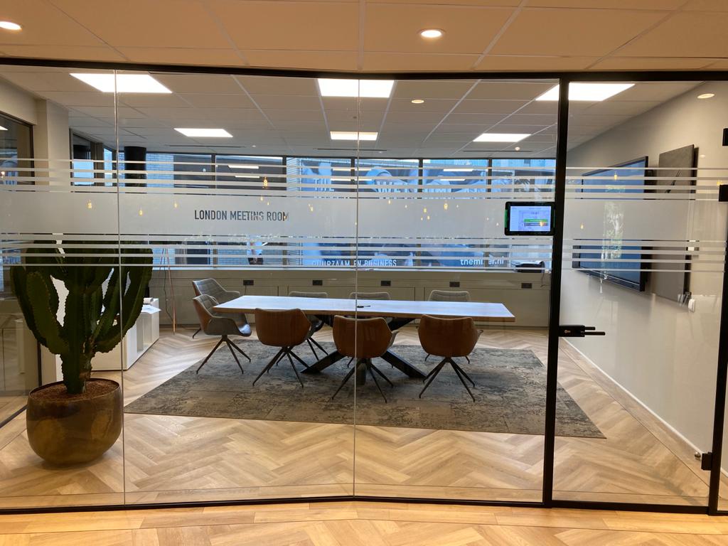 meeting room with glass wall in london